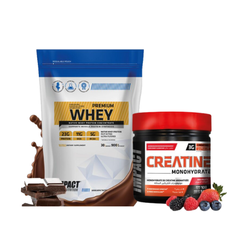 PACK CRÉATINE MONOHYDRATE 500 GR PREMIUM WHEY FORMAT ECO 900 GR